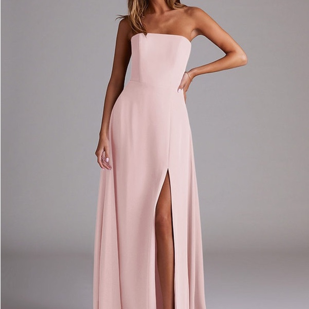 Azazie Strapless Blush Gown